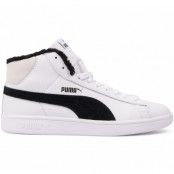 Puma Smash V2 Mid L Fur Jr, Puma White-Puma Black, 39