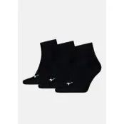 Puma Unisex Quarter Plain 3p, Black, 47-49, Bomullsstrumpor