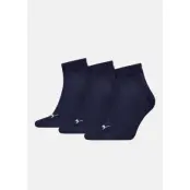 Puma Unisex Quarter Plain 3p, Navy, 39-42, Bomullsstrumpor