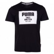 Rebel Block Basic Tee, Cotton Black, S,  Puma