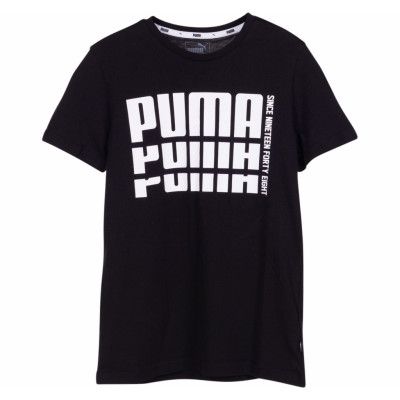 Rebel Bold Basic Tee, Cotton Black, 152,  Puma
