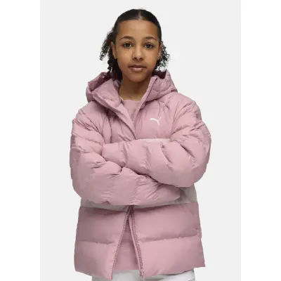 Synthetic Hooded Puffer Jacket