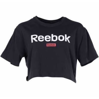 Linear Logo Crop Tee, Black, Xl,  Reebok