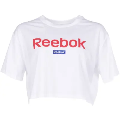 Linear Logo Crop Tee, White, S,  Reebok