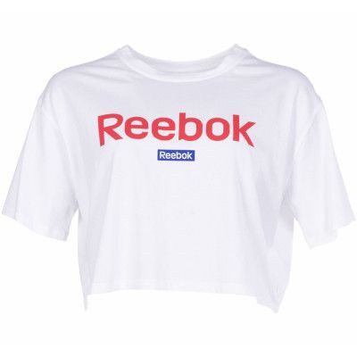 Linear Logo Crop Tee, White, Xl,  Reebok