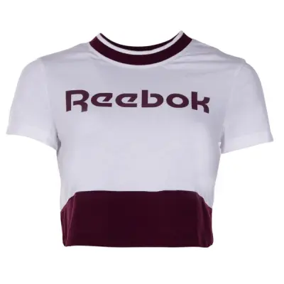 Te Linear Logo Crop Tee, White, S,  Reebok