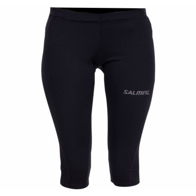 3/4 Tights Wmn, Black/Purple Cactus, Xl,  Salming