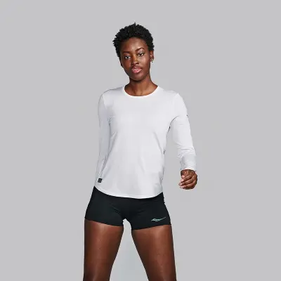 Saucony Stopwatch Long Sleeve W Aster Heather - XS