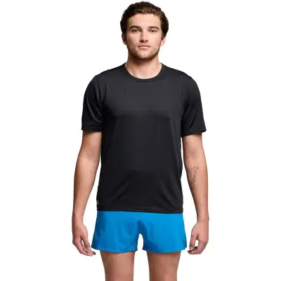 Saucony Stopwatch Short Sleeve M T-shirt Black, XL