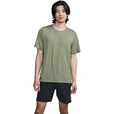 Saucony Stopwatch Short Sleeve M T-shirt Olivine Heather, L