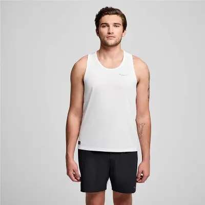 Saucony Stopwatch Singlet Men White - XL