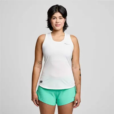 Saucony Stopwatch Singlet White - L