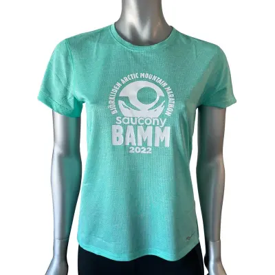 Saucony Stopwatch SS W BAMM 2022 T-shirt Cool Mint Heather, L