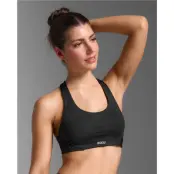2XU Aero Mesh Medium Impact Bra Black/Silver Reflective - XS