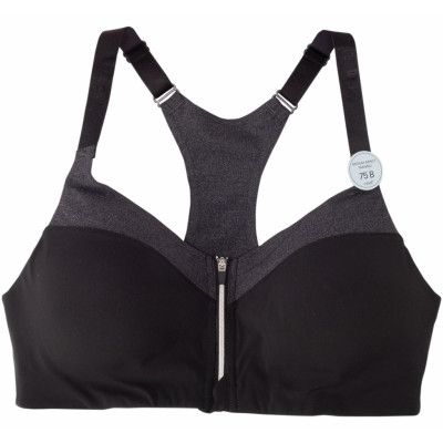 Front Zip Sports Bra, Dk Grey Melange, 70e,  Casall