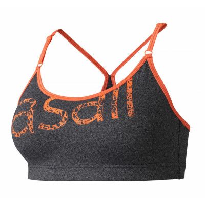 Glorious Sports Bra, Dk Grey Melange/Neon Salmon, S,  Casall