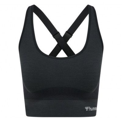 Hmlclea Seamless Sports Top, Black Melange, L,  Löparkläder