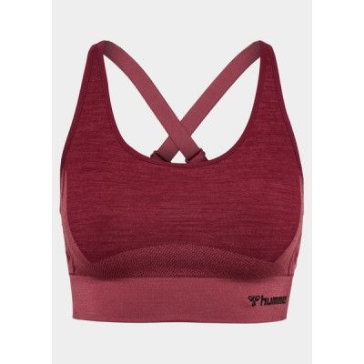 Hmlclea Seamless Sports Top, Cabernet/Apple Butter Melange, M,  Löparkläder