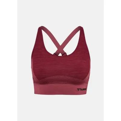 Hmlclea Seamless Sports Top, Cabernet/Apple Butter Melange, M,  Löparkläder