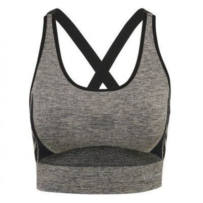 Hmlclea Seamless Sports Top, Chateau Gray/Black Melange, L,  Löparkläder