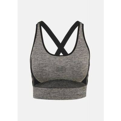 Hmlclea Seamless Sports Top, Chateau Gray/Black Melange, Xl,  Löparkläder