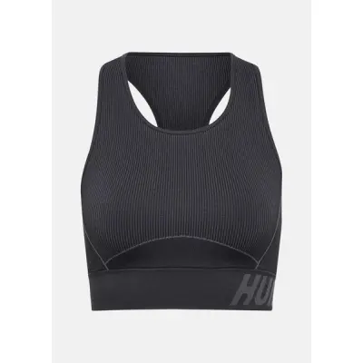 Hmlte Christel Seamless Sports, Black/Asphalt Melange, M,  Sport-Bh
