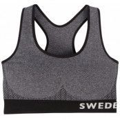 Padded Seamless Top, Dk Grey Melange/Black, S,  Swedemount