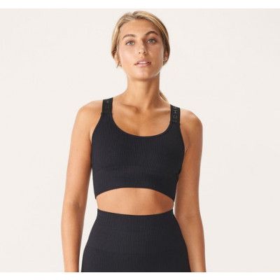 Seamless Rib Sportsbra, Black, M-L,  Löparkläder