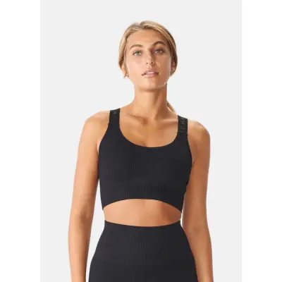 Seamless Rib Sportsbra, Black, M-L,  Löparkläder