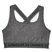 Ua Crossback Mid Heather Bra, Charcoal Light Heather, L,  Under Armour