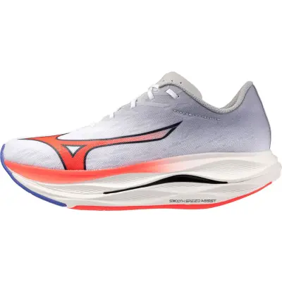 Mizuno Wave Rebellion Flash 3 M Löparskor White/Fiery Coral 2/Iris Bloom, UK 10